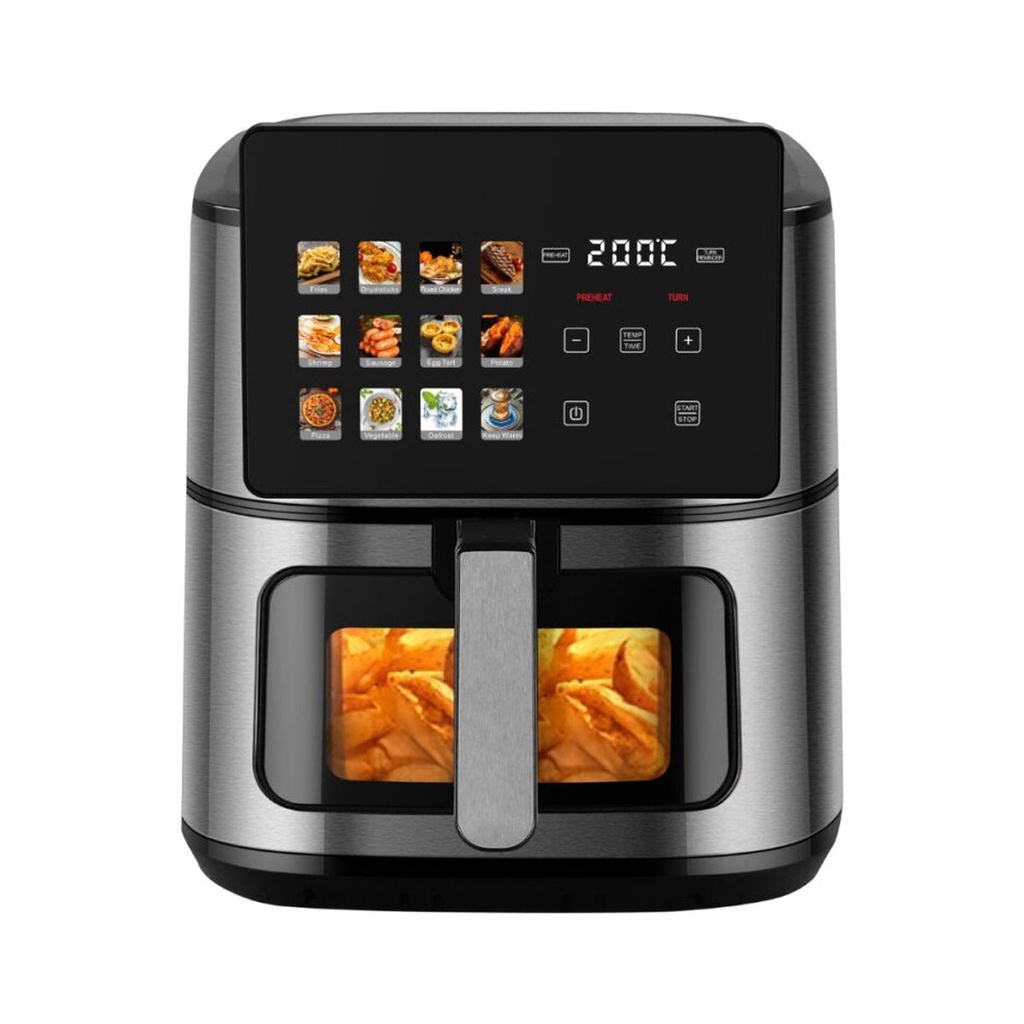 [EM AFA8D5] EMBLEME EM AFA8D5 Digital Air Fryer, Silver قلاية هوائية امبليوم