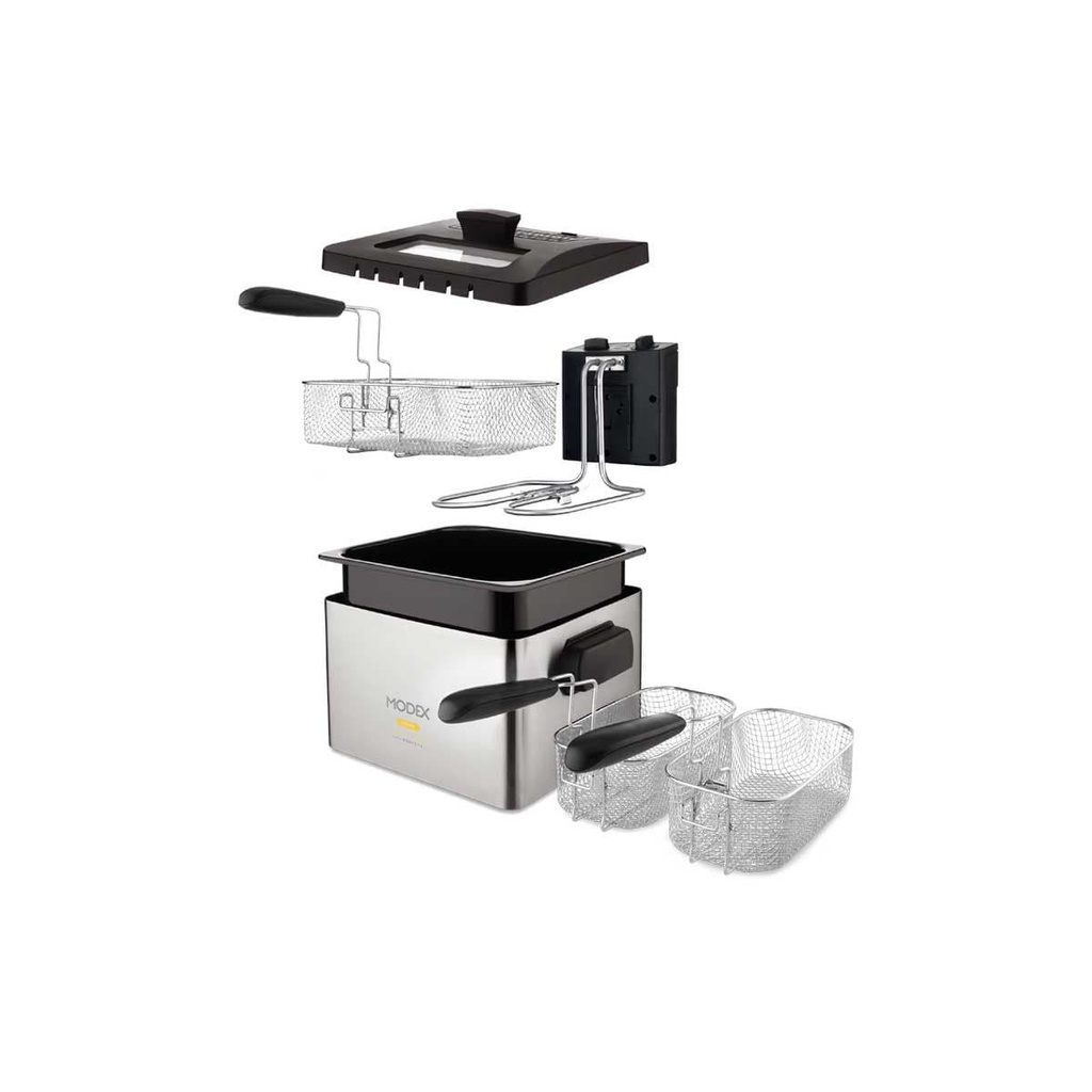 [FR790 SILVER] Deep Fryer 5L with 3 Basket,