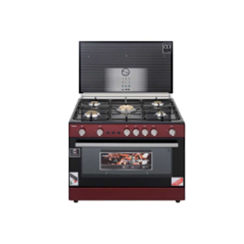 [HCR-9060BD/RD] 5 Burners Gas Cooker, Red