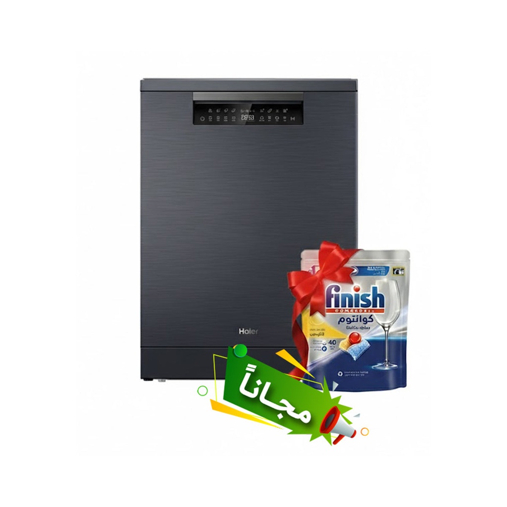 [HDWE16-46BK6IQ] Child safety lock, Full load height adjustment + Free gift غسالة أطباق هاير + هدية مجانية