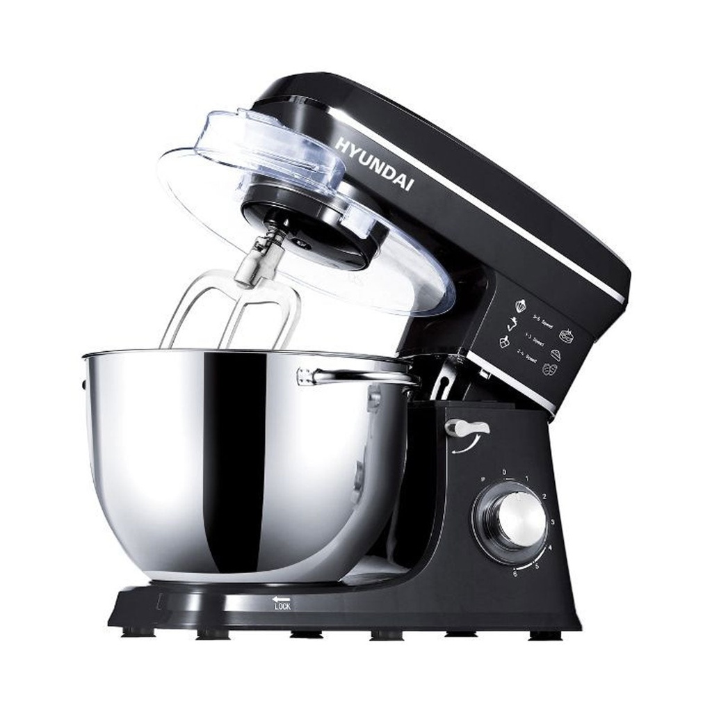 [HBM-212-Black] Electric Bowl Mixer 6 Speeds - 8L,  عجانة هيونداي (Black)