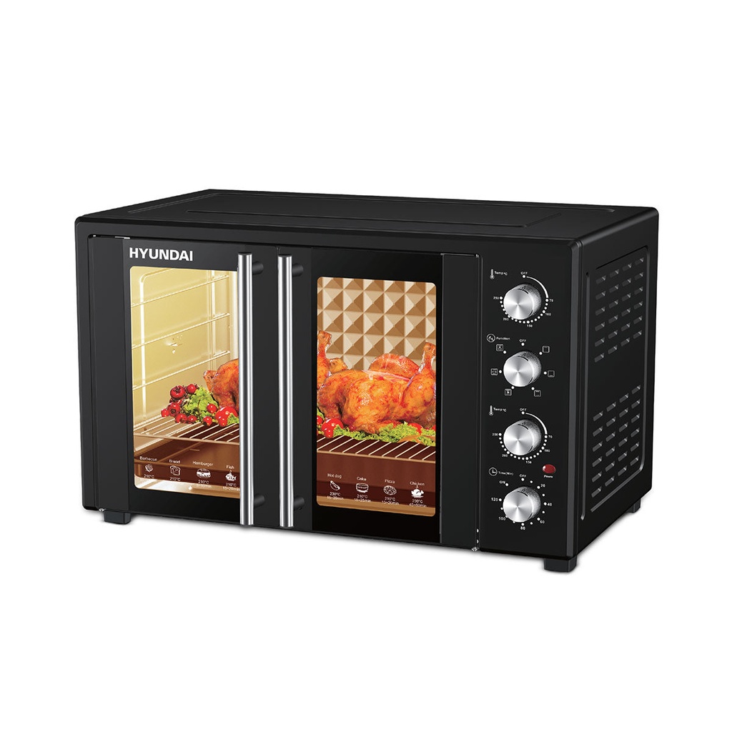 [HBM-50L2-Black] Glass Door, Digital Display, Turbo fan فرن كهربائي هيونداي (Black)
