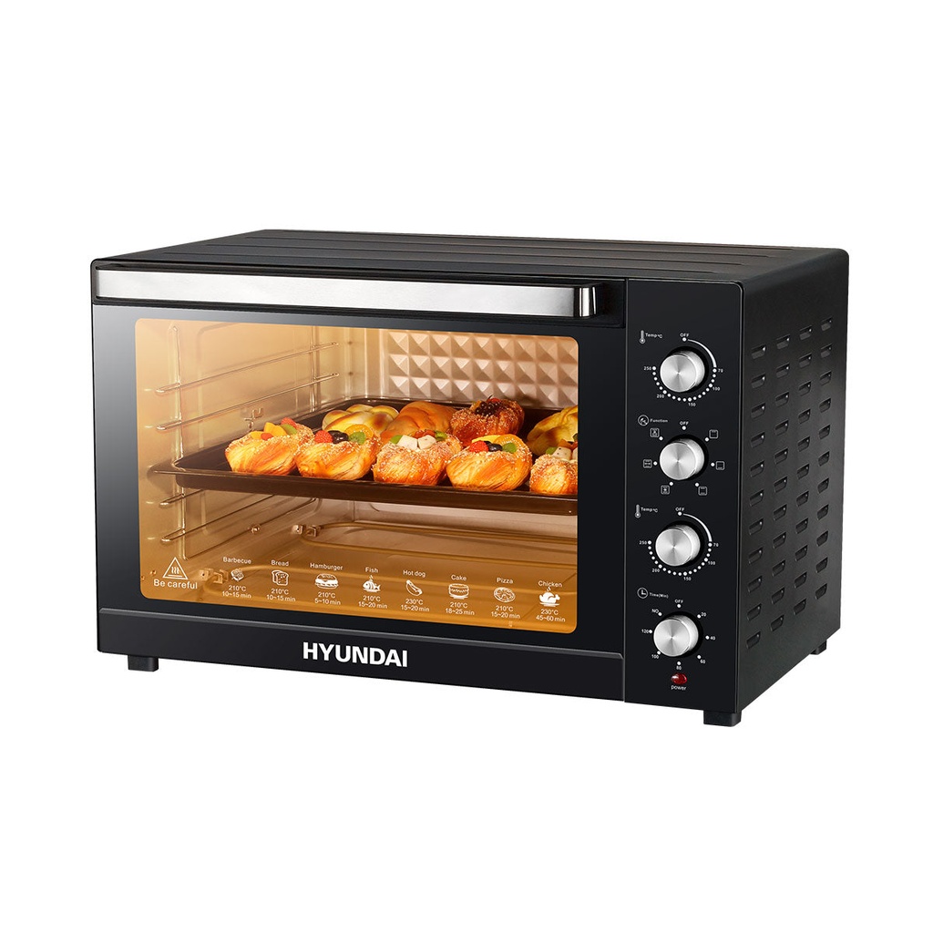 [HBM-70L1-Black] Glass Door, Digital Display, Turbo Fan فرن كهربائي هيونداي (Black)