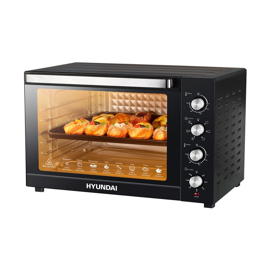 [HBM-80L1-Black] Glass Door, Digital Display, Turbo Fan فرن كهربائي هيونداي (Black)