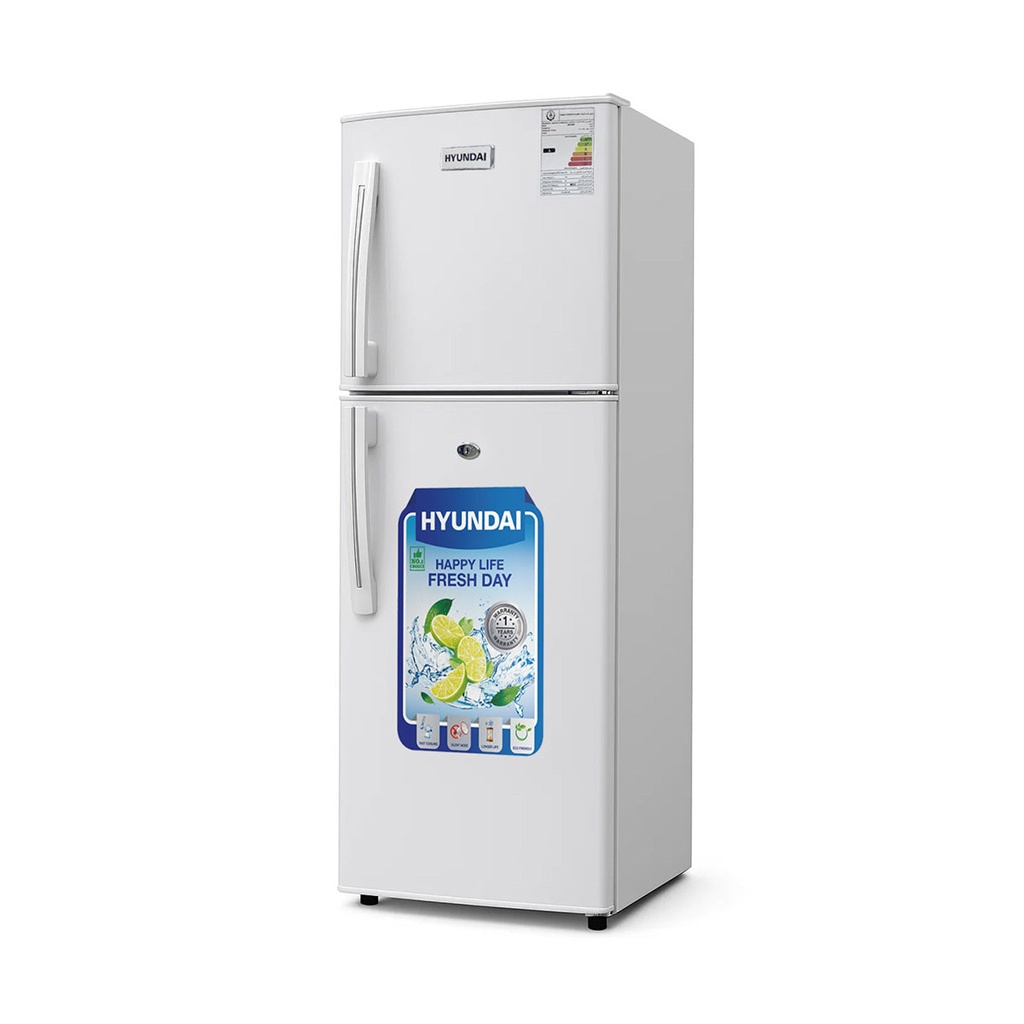 [HBM-800RF-White] HYUNDAIHBM-800RF-White Double Door Refrigerator, White ثلاجة هونداي