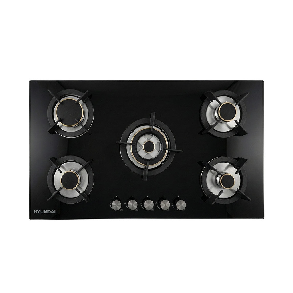 [HBM-9050S] Built-in 5-burner cooker, Black طباخ مدمج هيونداي
