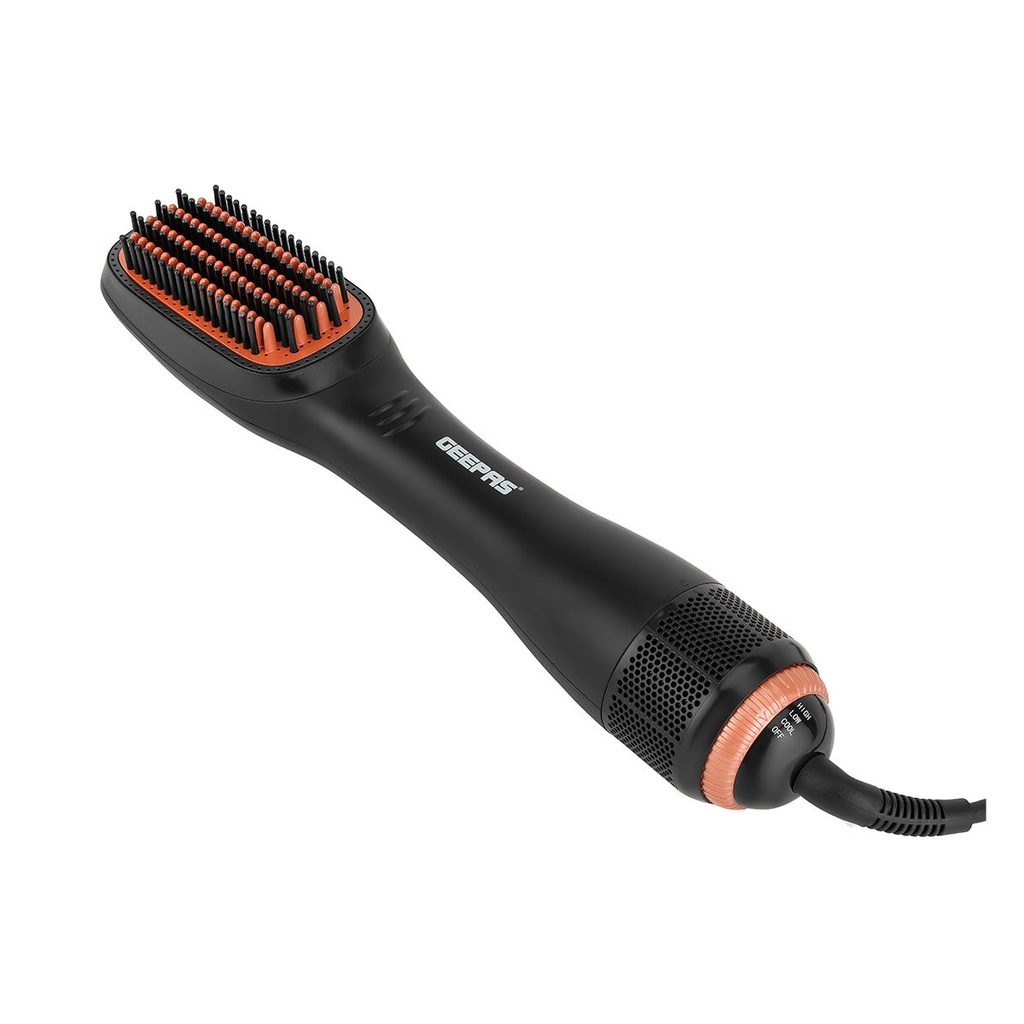 [GH86062] 3-in-1 Hot Dryer and Straightener Brush, Black  فرشاة مجفف الشعر 3 في 1 جيباس