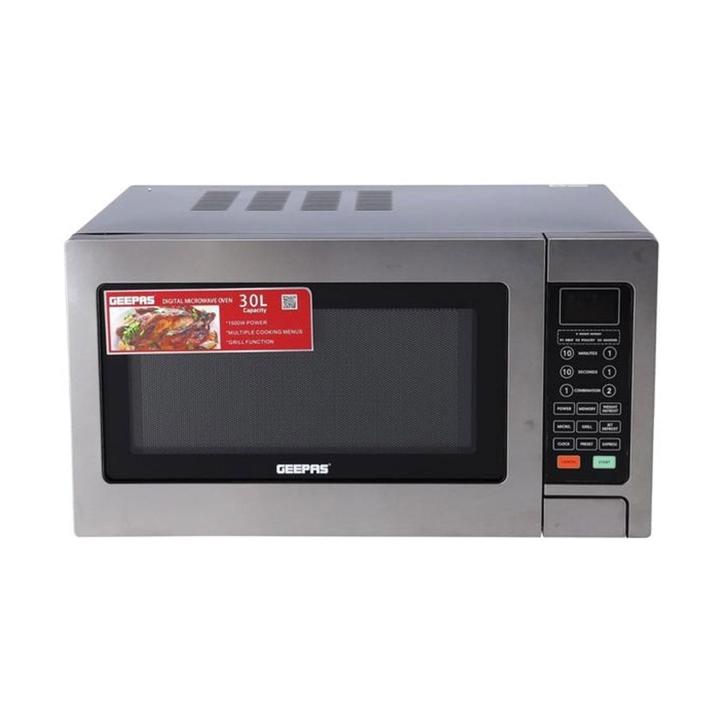 [GMO1897] Digital Microwave Oven 30 L 1400 W, Silver مايكرويف جيباس