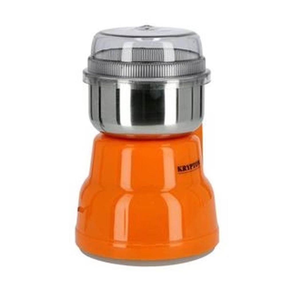 [KNCG6201] Coffee Grinder | Stainless Steel Jar & Blades | Detachable Bowl, 80 G, 200 W, Orange مطحنة كريبتون