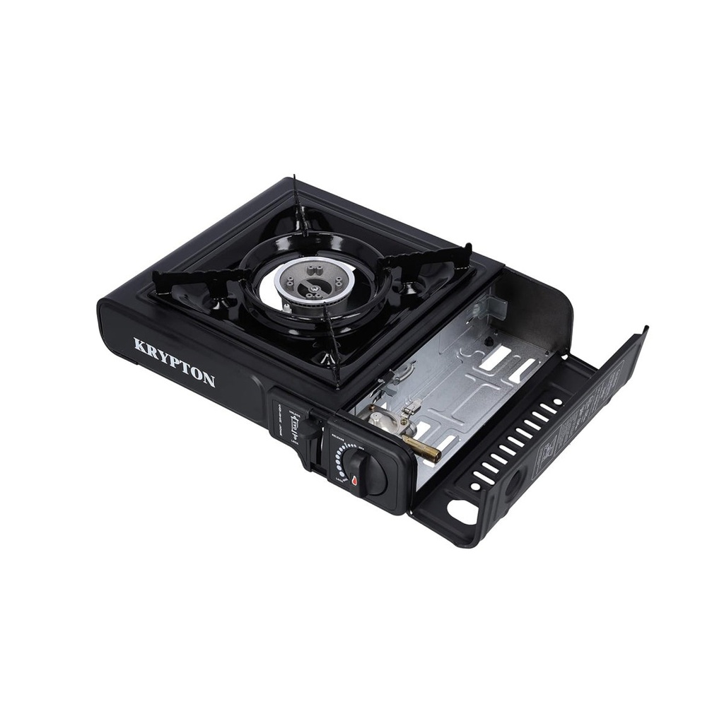 [KNGC6338] Portable Gas Stove 3000 W, Black طباخ غازي كريبتون