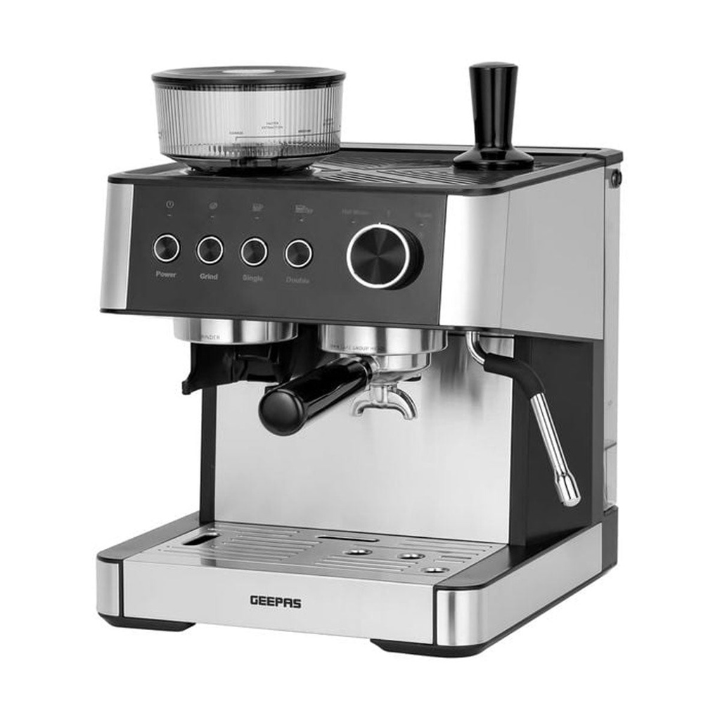 [GCMG1325S] Coffee Maker | 20 Bar High Pressure Pump | Professional Brewing, Makes Cappuccino, Lattes, Espresso, Mocha, Black ماكنة تحضير القهوة