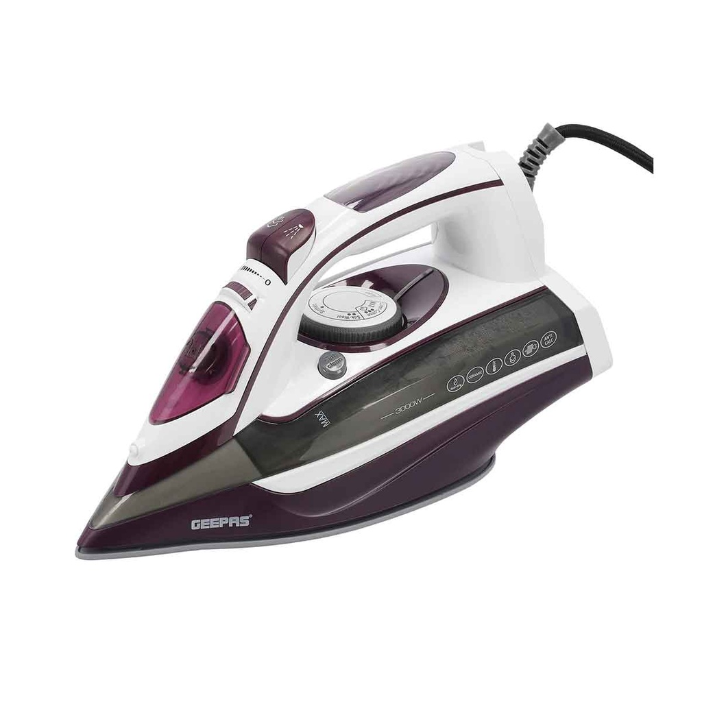 [GSI24025] Ceramic Steam Iron 3000W, Temperature Control مكوى جيباس