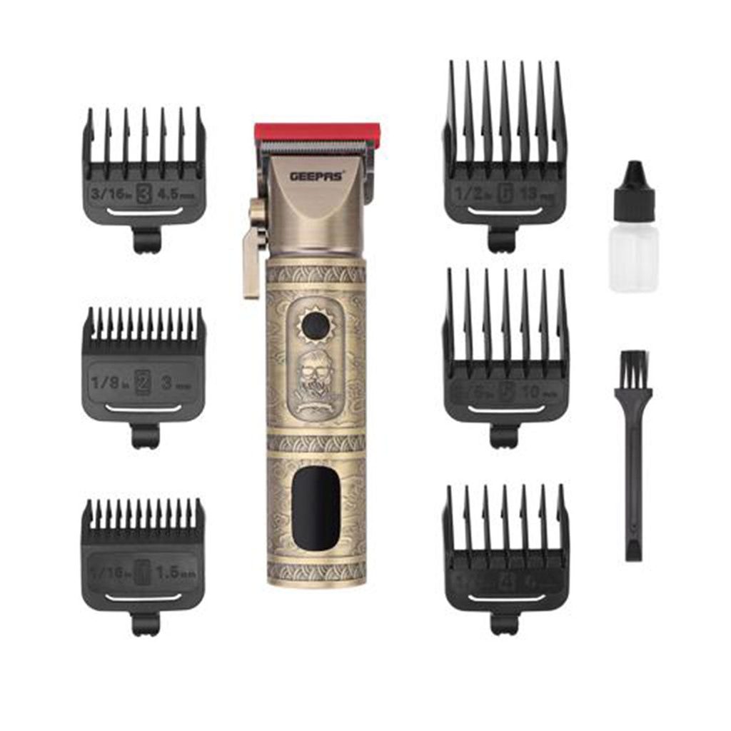 [GTR56030] Rechargeable Hair and Beard Clipper, Gold  ماكينة قص الشعر واللحية القابلة لإعادة الشحن جيباس