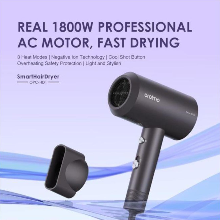 [OPC-HD1(DarkChrome)] 1800W Professional Smart Portable Hair Dryer