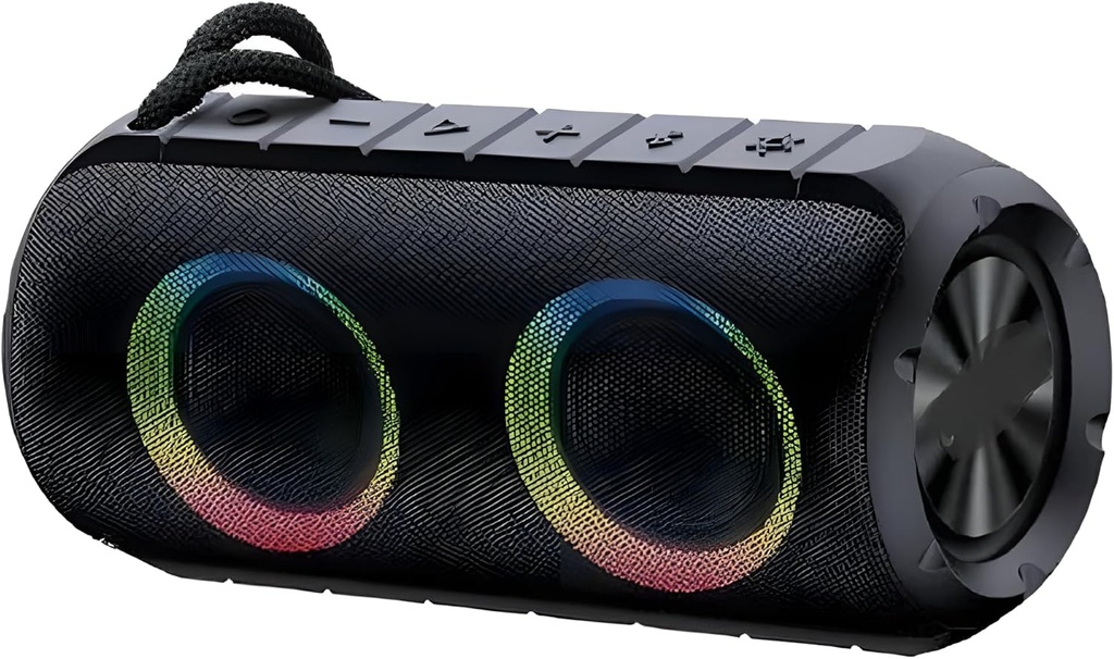 [OBS-53D(Black)] Portable Bluetooth Speaker – Powerful Stereo Sound with Deep Bass HavyBass – IPX5 Waterproof – Bluetooth Version 5.3 – Black