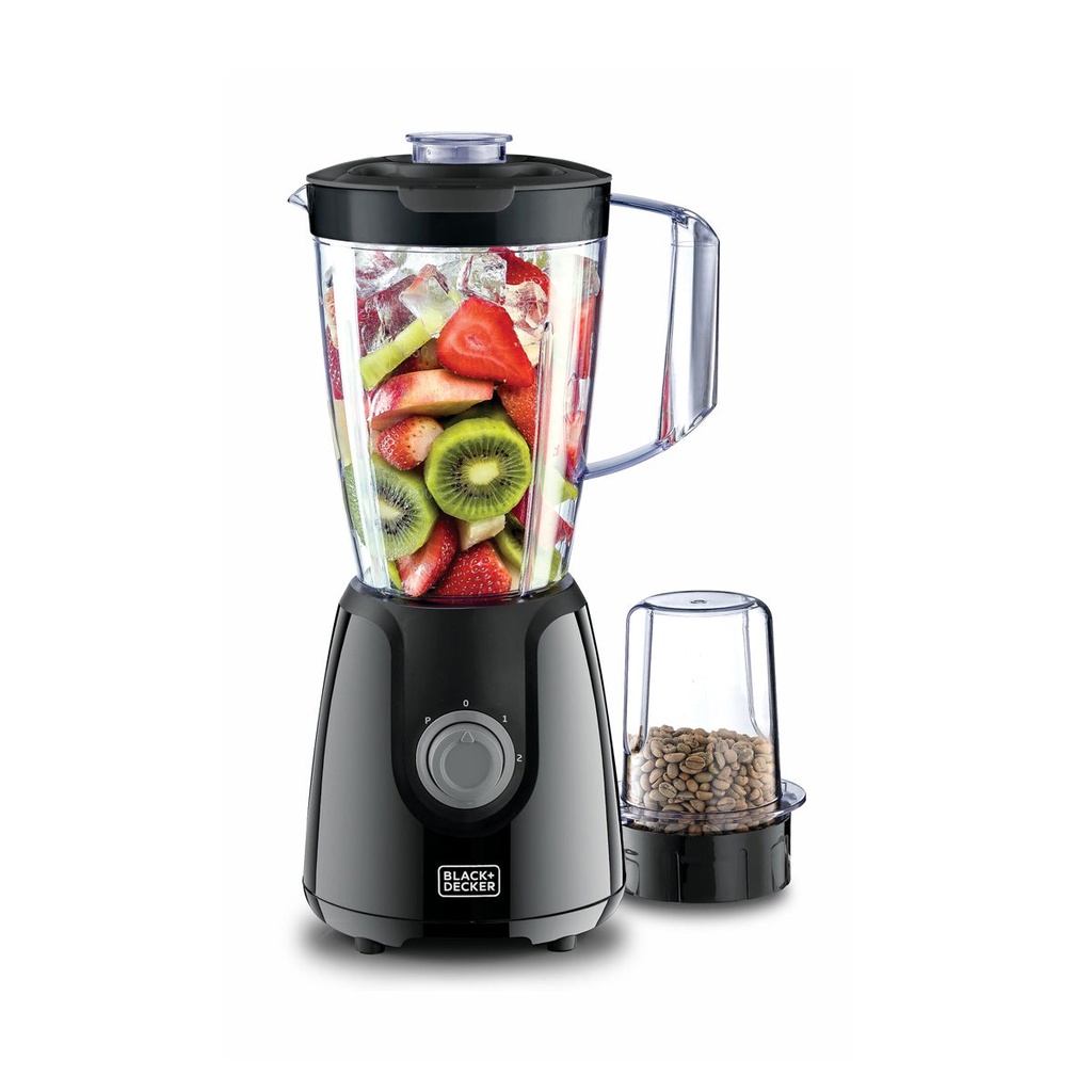 [BX430J-B5] 400W Blender with 1 Mill and Extra Blender Jar, Black خلاط مع وعاء بلاك اند دكر