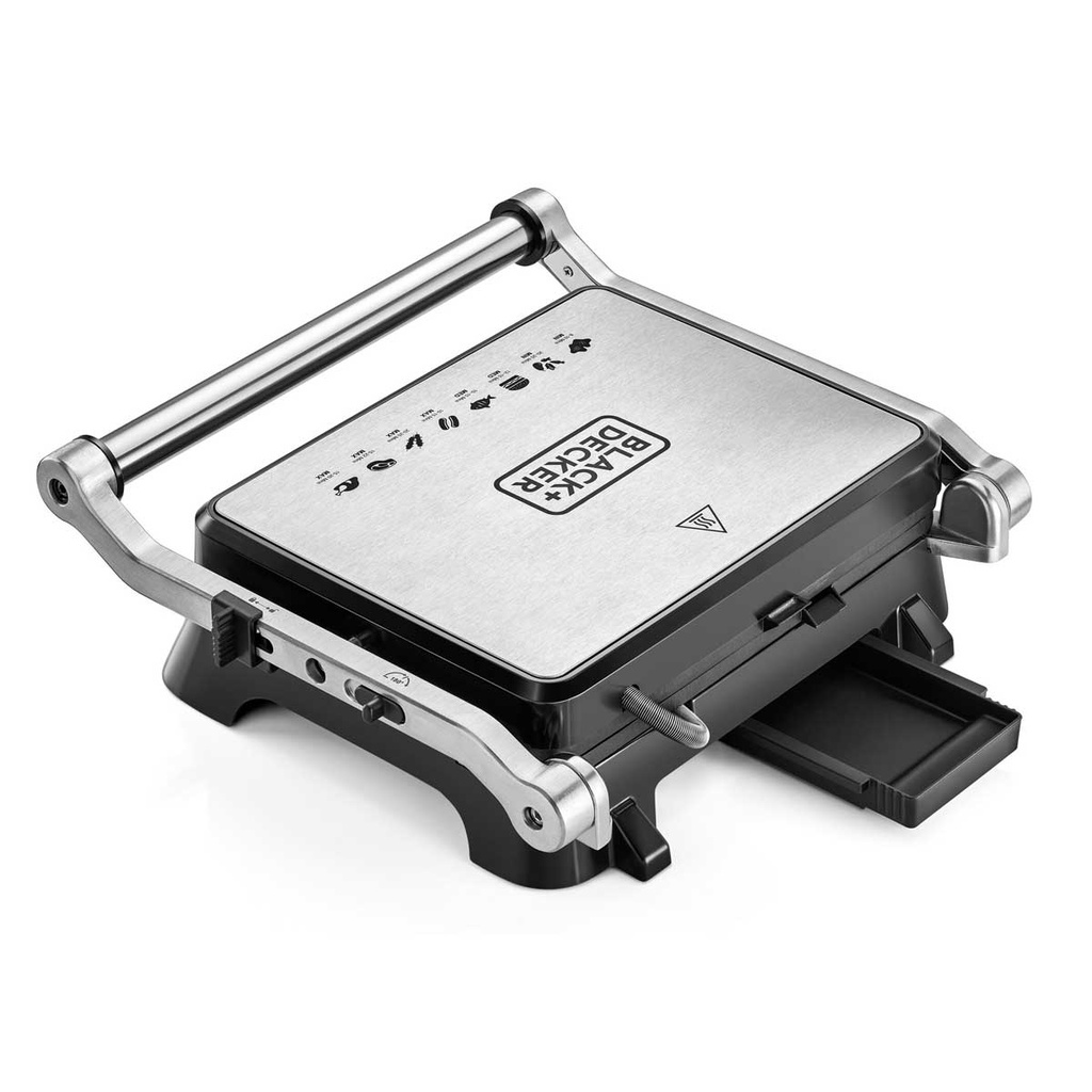 [CG1400-B5] Contact Grill With Full Flat Grill For Barbeque 1400W, Black شواية