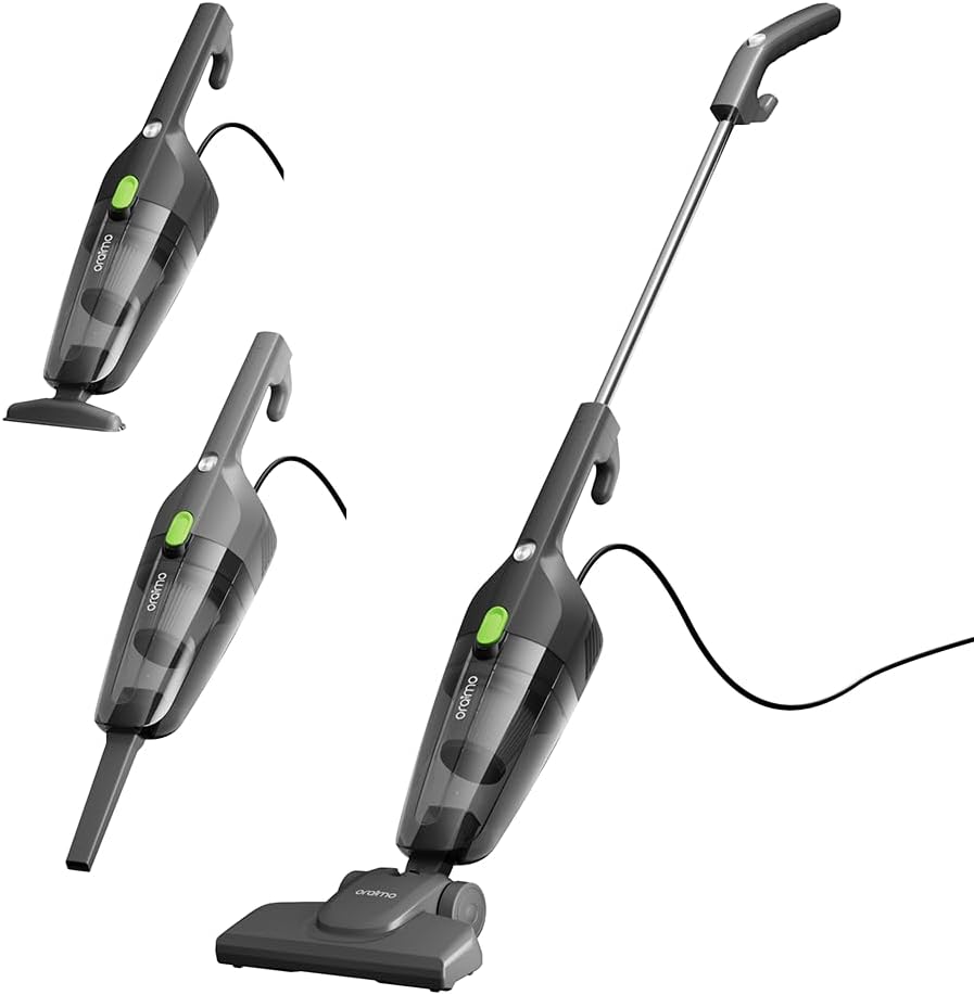 [OSV-252A(GRAPHITE GREY)] 16KPa 3-in-1 Vacuum Cleaner,600W High-Power Suction Handheld Stick Cleaner,5M Cord Handheld Vertical Double Switch,500ML Dust Cup,Rotating floor brush,Lightweight Vaccum