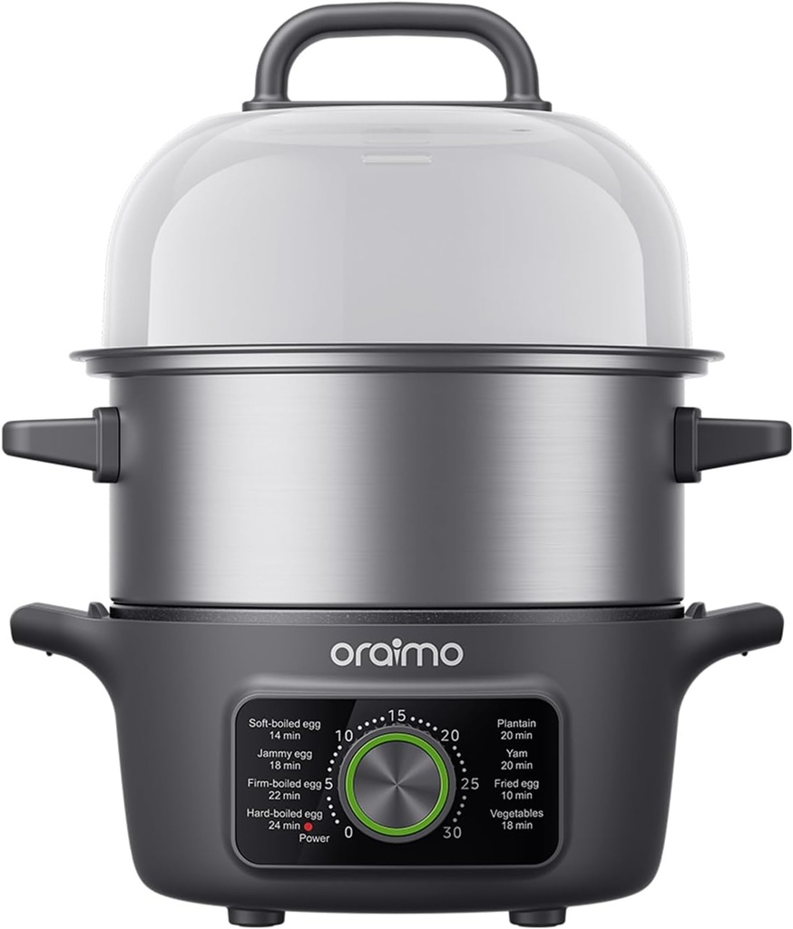 [OSH-001A(GRAPHITE GREY)] Rapid Egg Cooker 3-Layer, 14-Egg Capacity, Boiling, Frying & Reheat, 30-Min Timer, Soft, Medium, Hard Boiled, Poached, Omelet Maker Egg Poacher