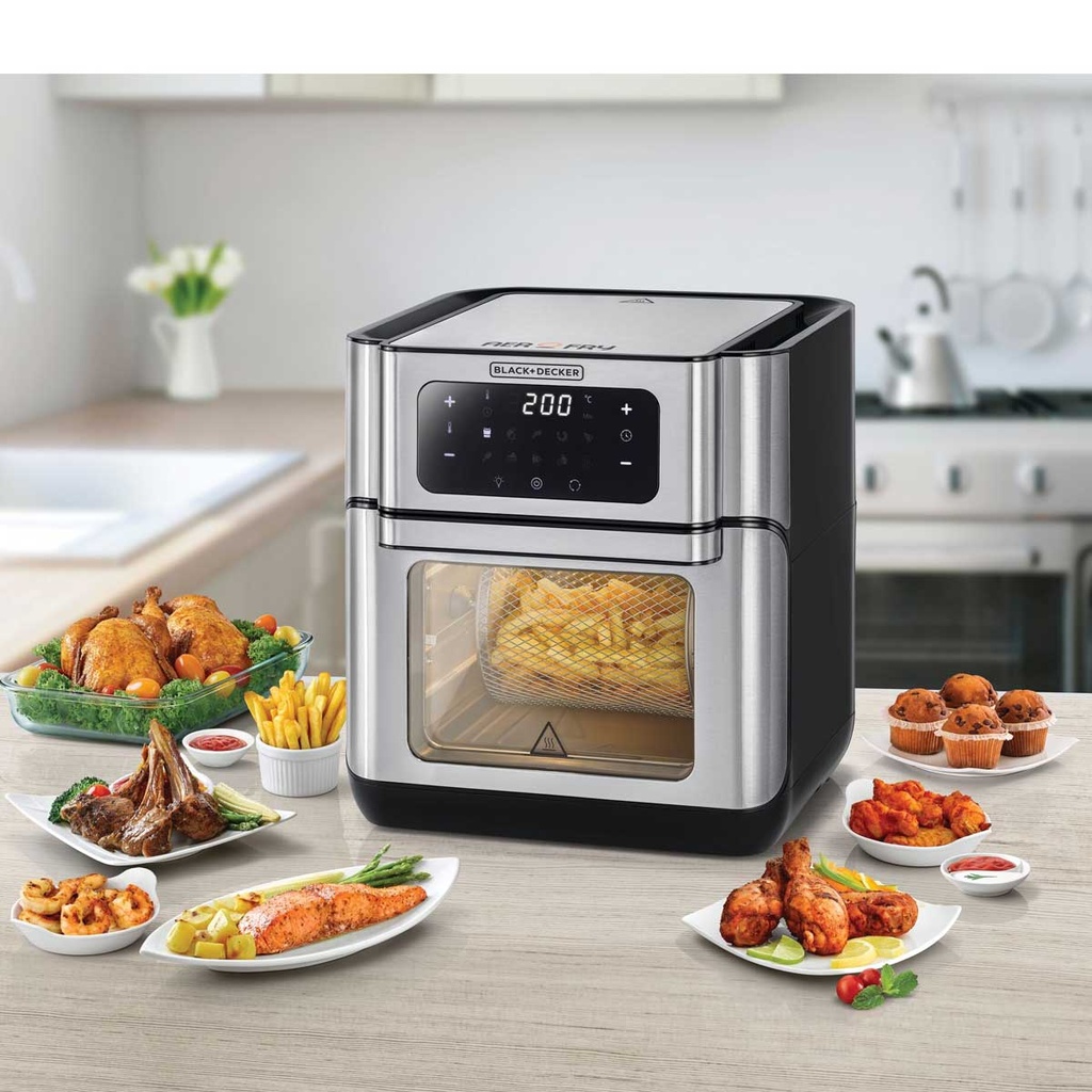 [AOF100-B5] Air Fryer Oven, Silver  قلاية هوائية