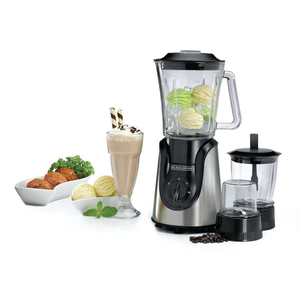 [BX600G-B5] BX600G-B5 600W Glass Blender with 2 Mills  خلاط مع مفرمة ومطحنة