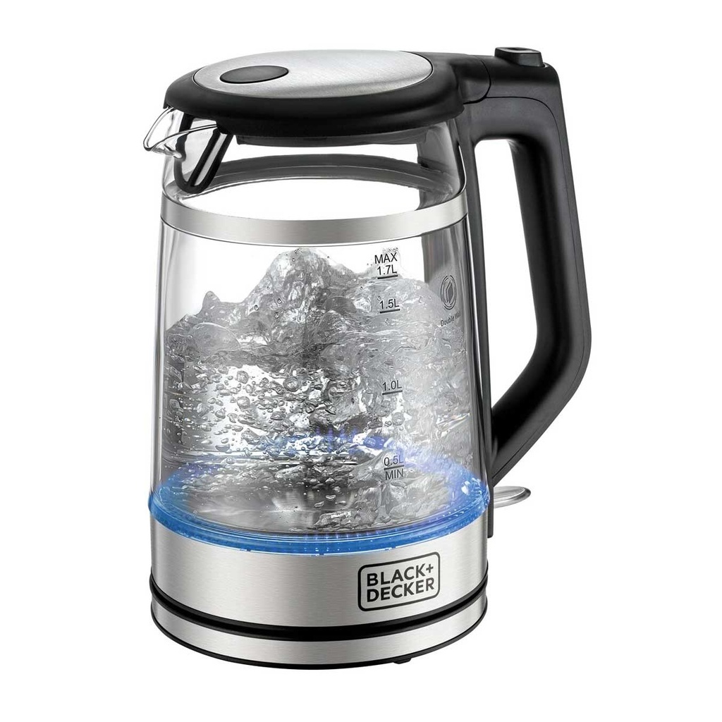 [GK220-B5] Glass Kettle, Heating, Double Wall Wrap Protection 1.7L 2200W غلاية زجاجية