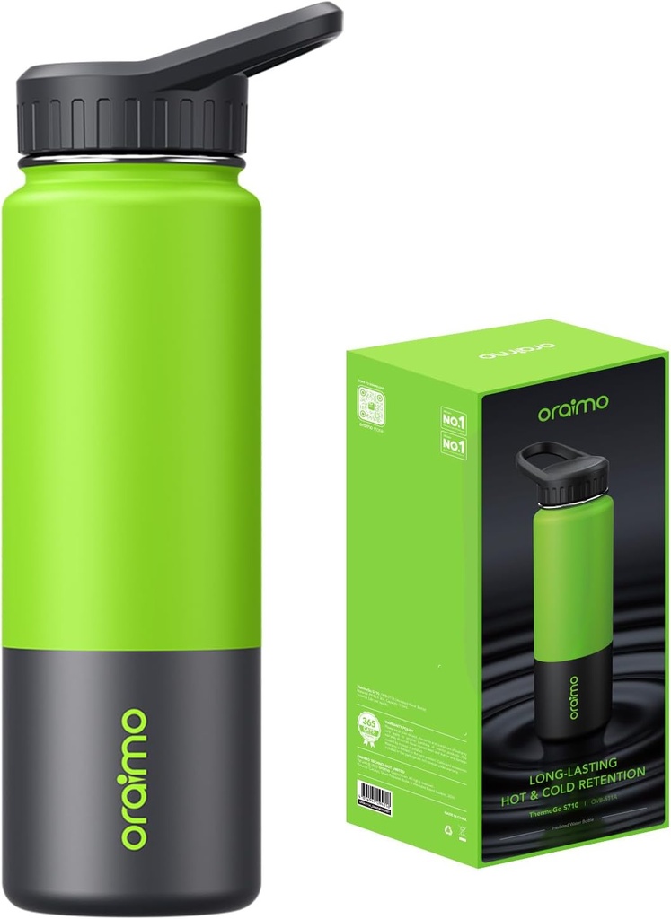 [OVB-511A] Stainless Steel Water Bottle,710ML Insulated Water Bottle 18/8 Stainless Steel 304 Double Wall Thermal Bottle,24H for Hot & Cold Drinks,BPA-free,Sports Bottle