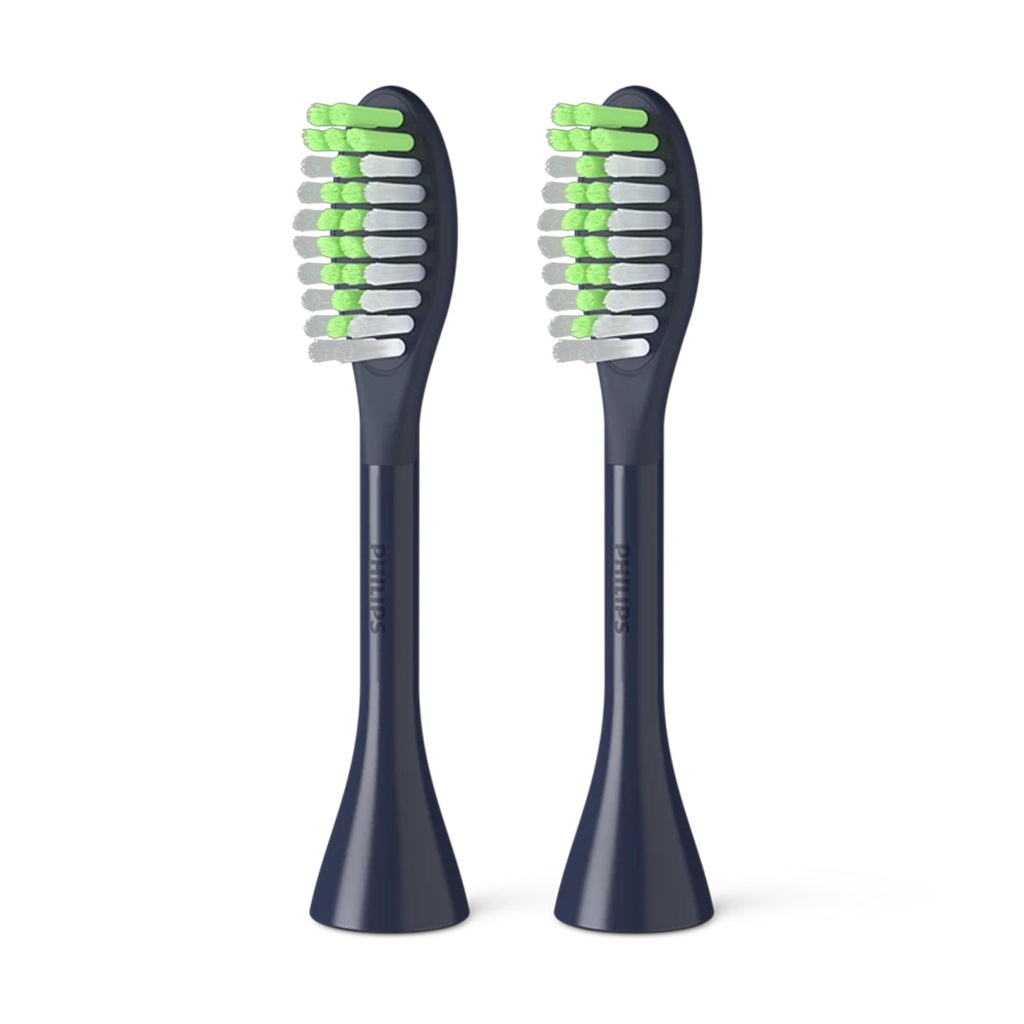 [BH1022/04] One by Sonicare 2-pack Brush Heads, رؤوس فرشاة أسنان من سونيكير، عبوة من قطعتين فلبس (Midnight Blue)