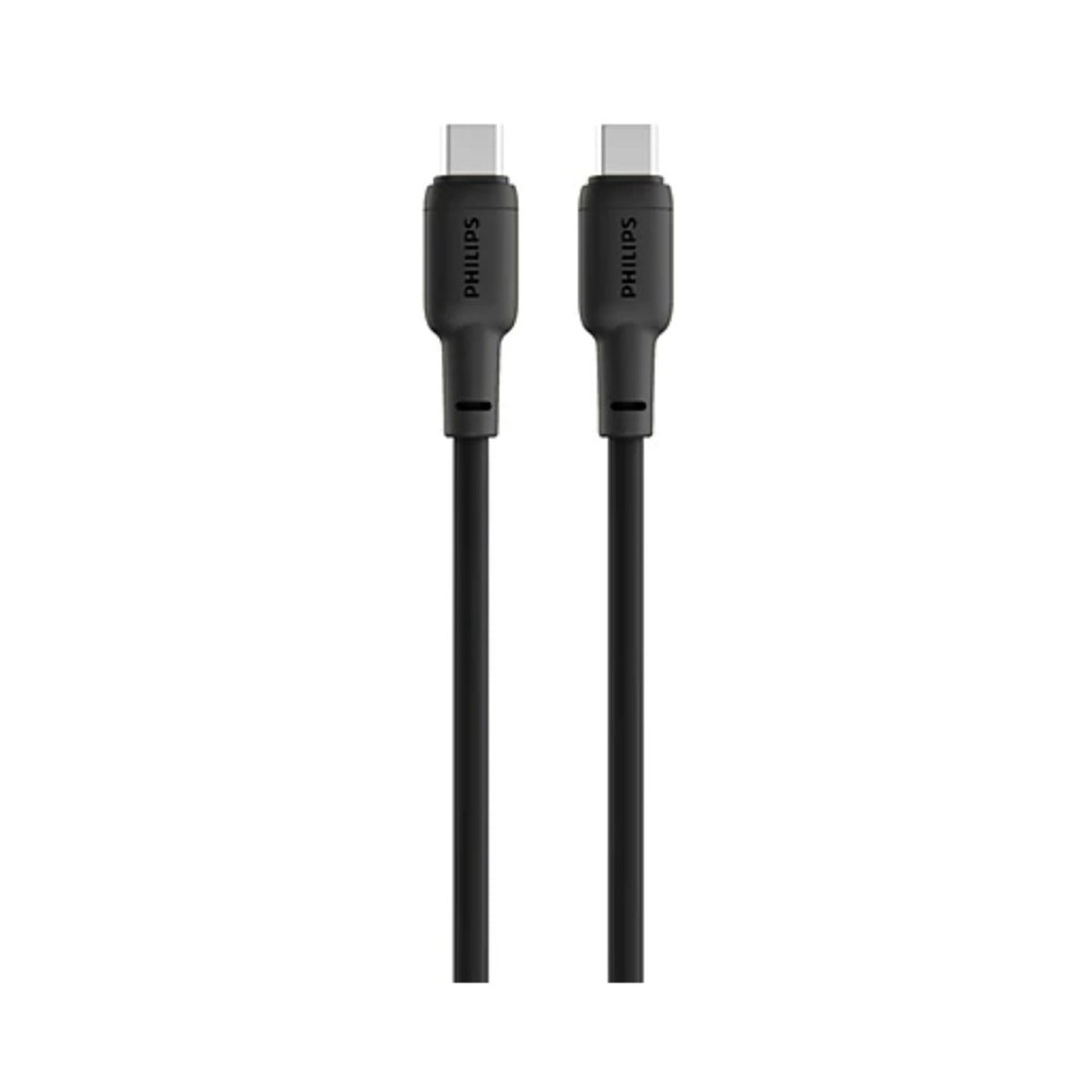 [DLC6541CB/00] Cable Type-C to Type-C 60W 1.2m,  كيبل شحن فلبس (Black)