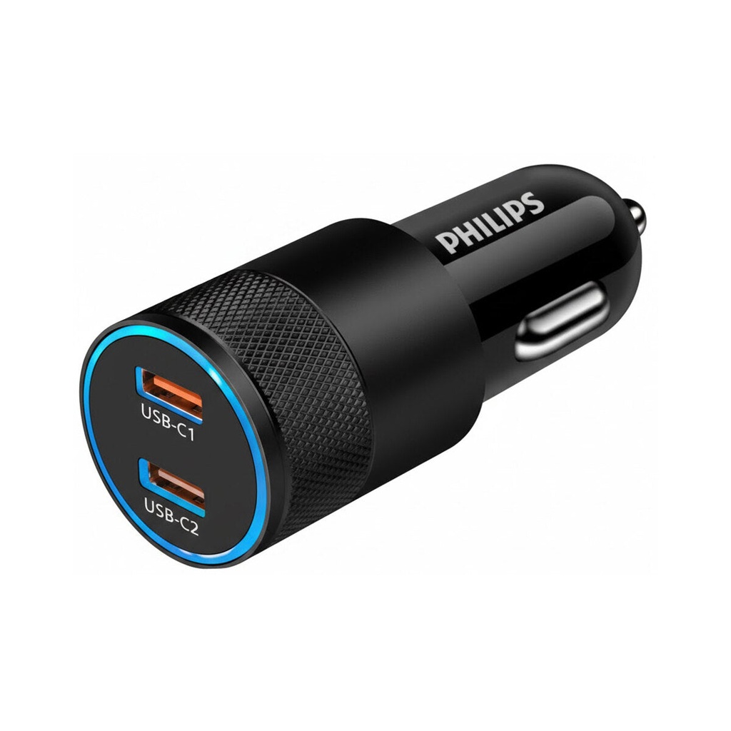 [DLP5521C/00] Car charger, Black شاحن سيارة فلبس