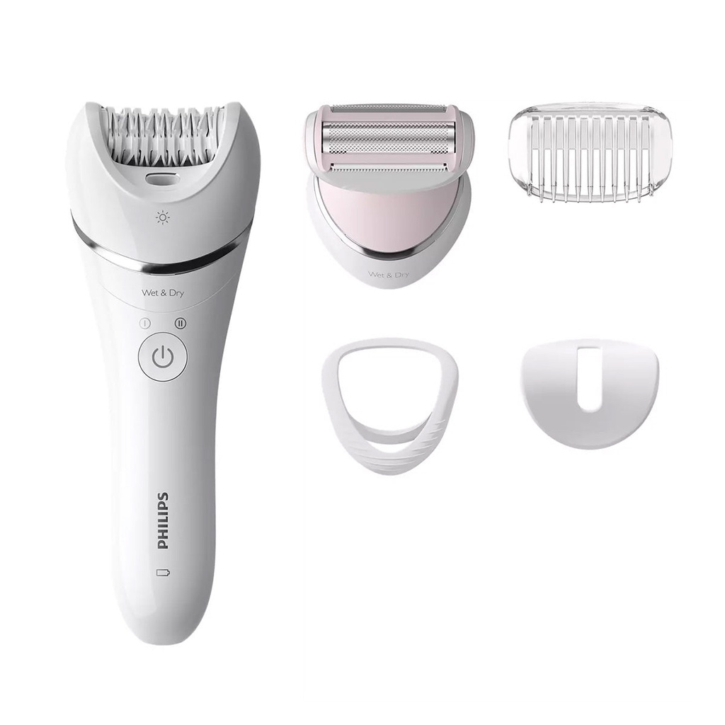 [BRE710] Wet & Dry Epilator, White ماكنةحلاقةنسائية رطب جاف 5ملحق