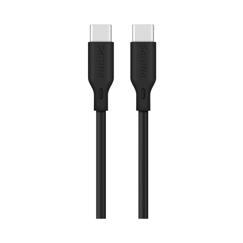 [DLC4561CB/00] Cable Type-C to Type-C 65W, Black كيبل شحن فلبس