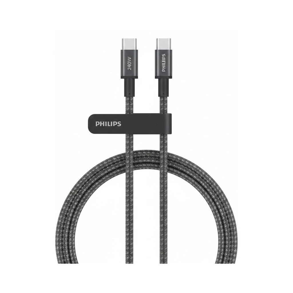 [DLC7060C/00] Charging cable, Black كيبل شحن سريع تايب سي فلبس