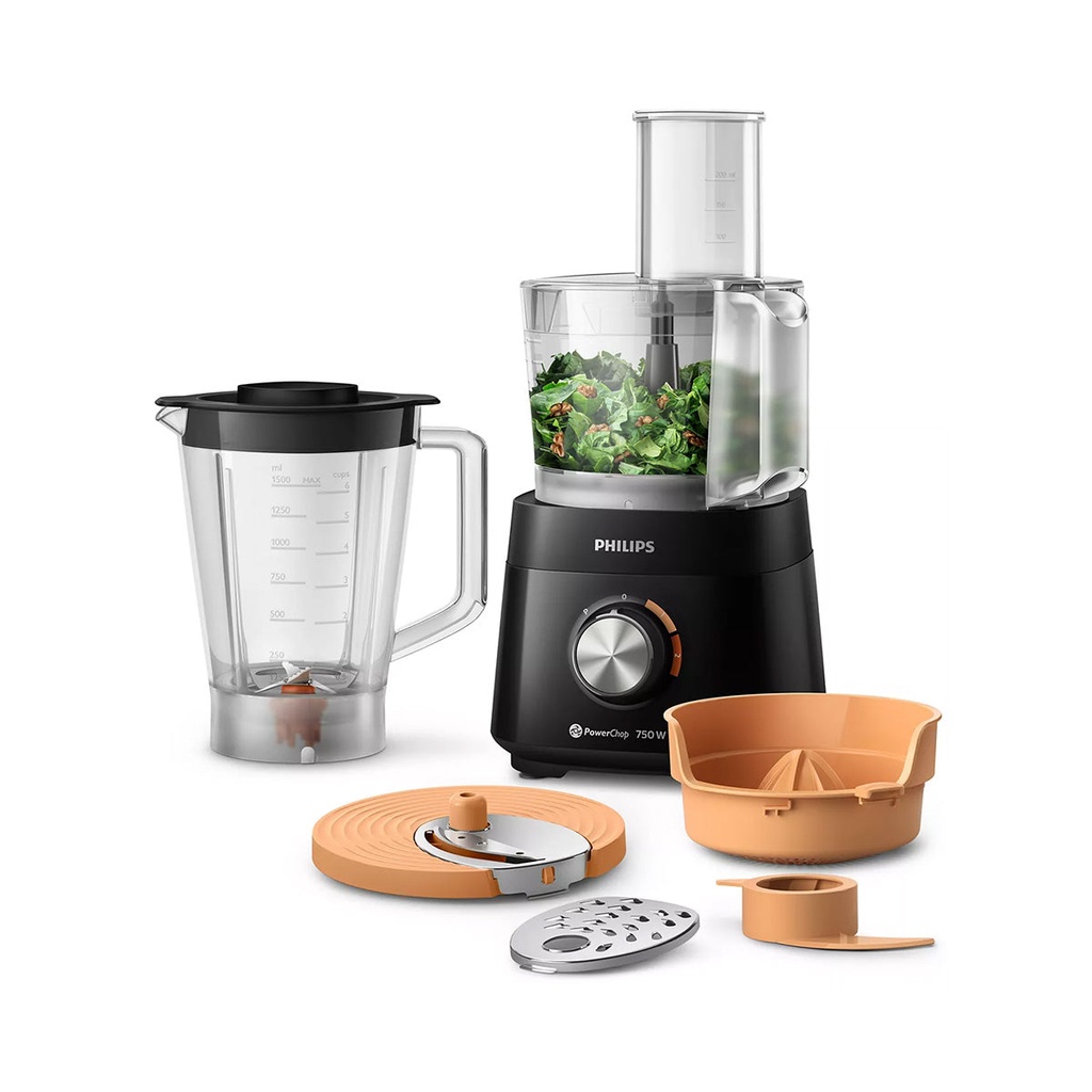 [HR7302/90] Food Processor 750W Motor Power, Black