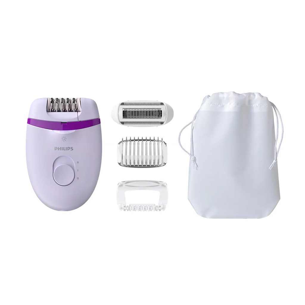 [BRE275/00] Corded Compact Epilator, White ماكنة ازالة شعر نسائيه سلكي 4 ملحقات