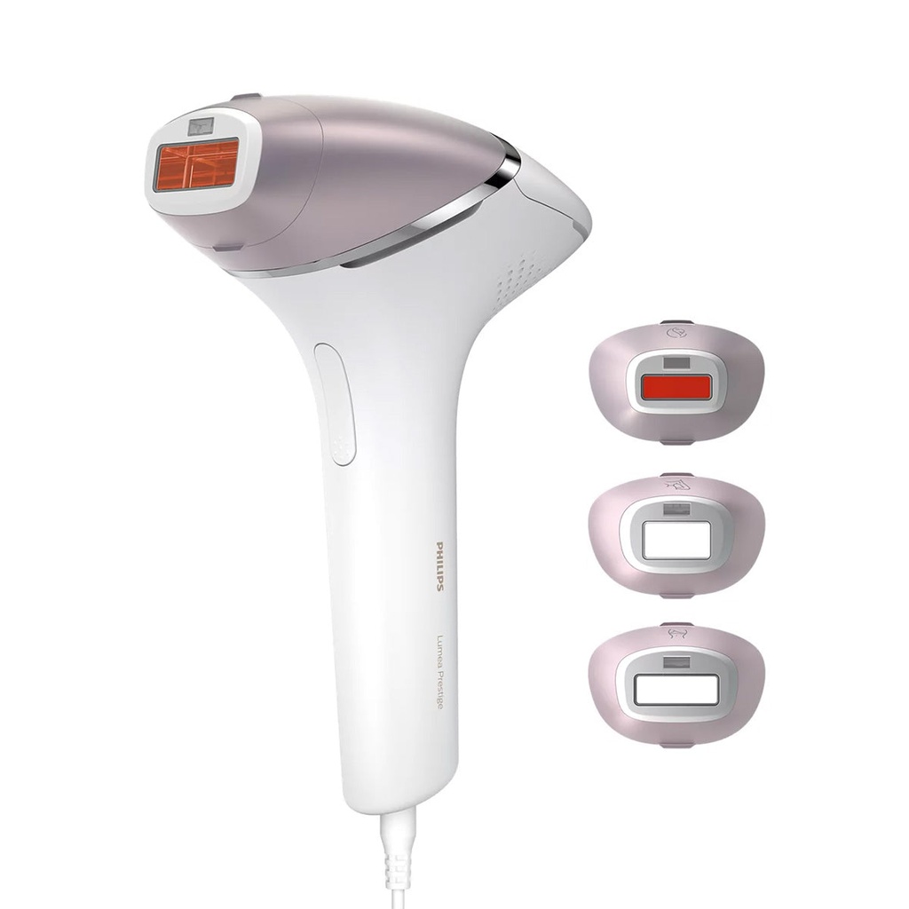 [BRI947/60] Hair Removal Device with SenseIQ, White ماكنة ازالة الشعر لوميا سلكية مع 4 عدسات فيليبس