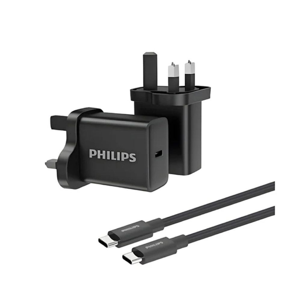 [DLP5313NB/05] Wall charger 45W with Type C-C Cable, Black شاحن سريع فلبس