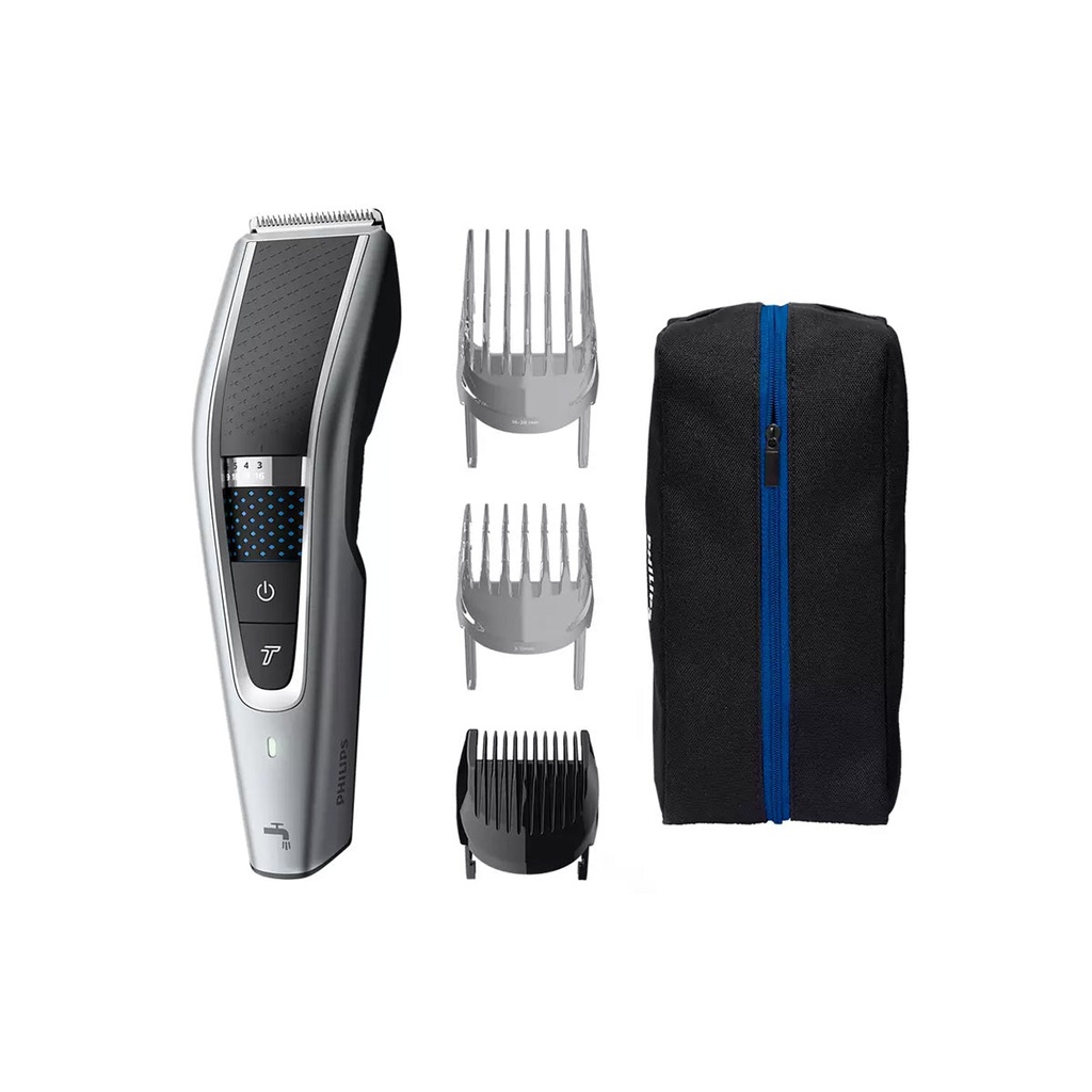 [HC5630/13] Washable Hair Clipper Shaver , Silver ماكنة لشعر الرأس شحن + سلكي توربو 28