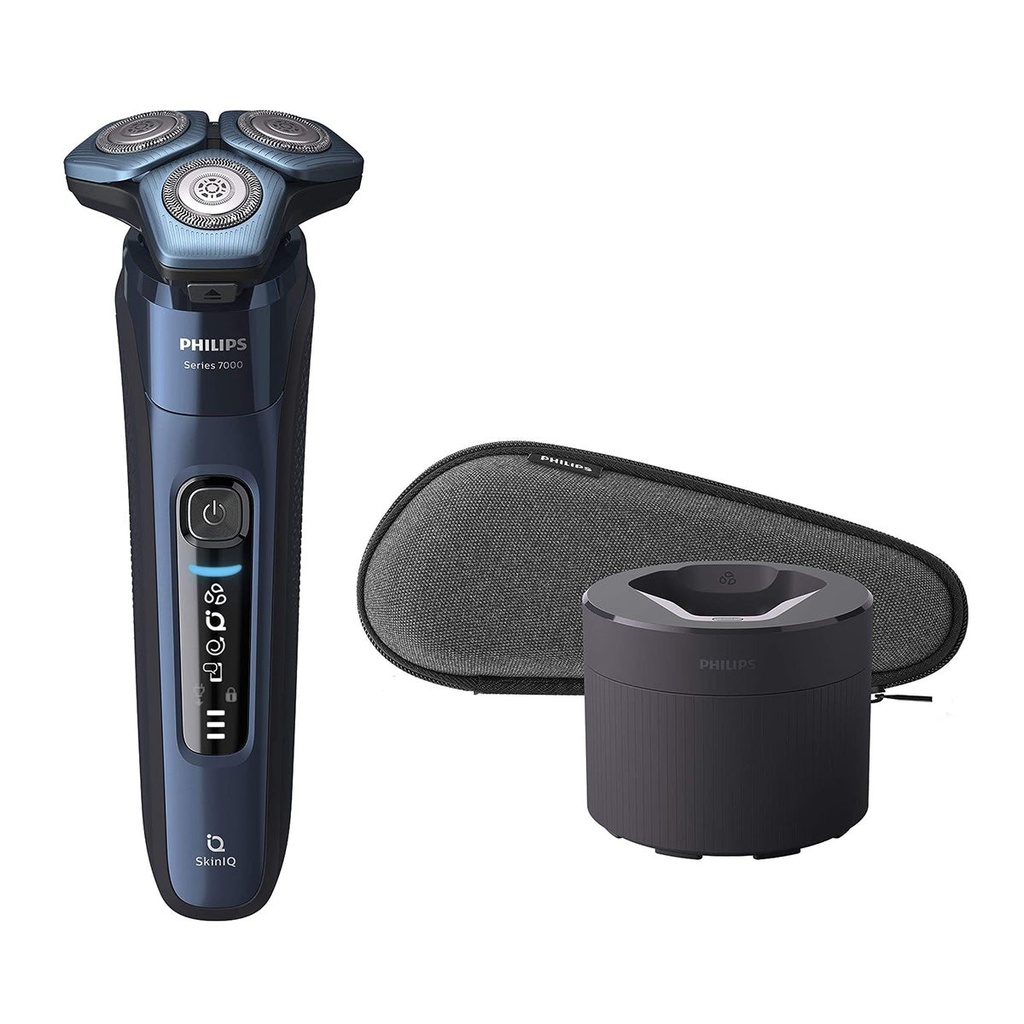 [S7782/71] Wet & Dry Electric Shaver  Blue ماكنة حلاقة رجالية مع حساس وجهاز تنظيف فيليبس