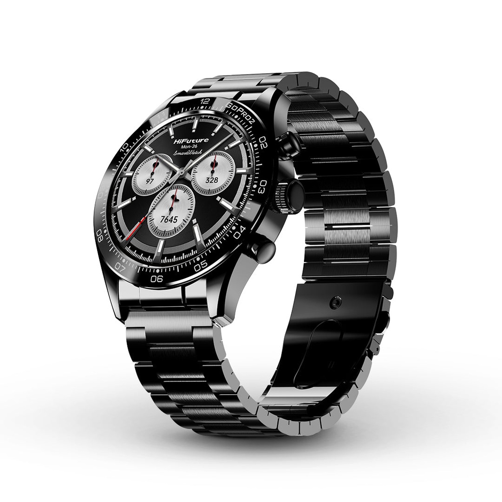[GO PRO2] Luxury Stainless Steel Smart Watch: (Black)