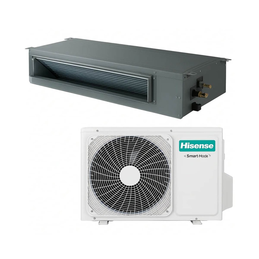 [QAUD-24UT4] Concealed ceiling mounted split air conditioner |  2 Ton, Black مكيف هواء مخفي مثبت في السقف هايسنس
