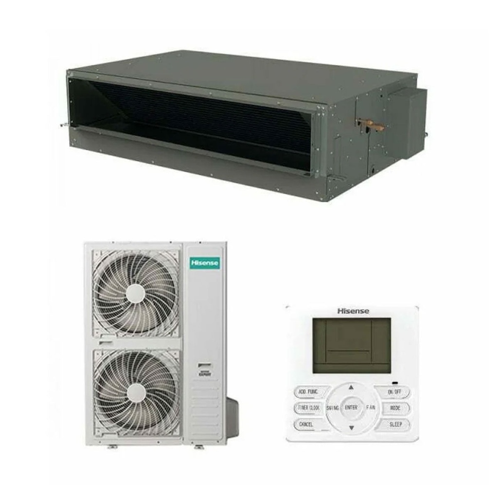 [QAUD-48UT4] Ceiling cassette split air conditioner |  4 Ton, Black مكيف هواء كاسيت سقفي هايسنس