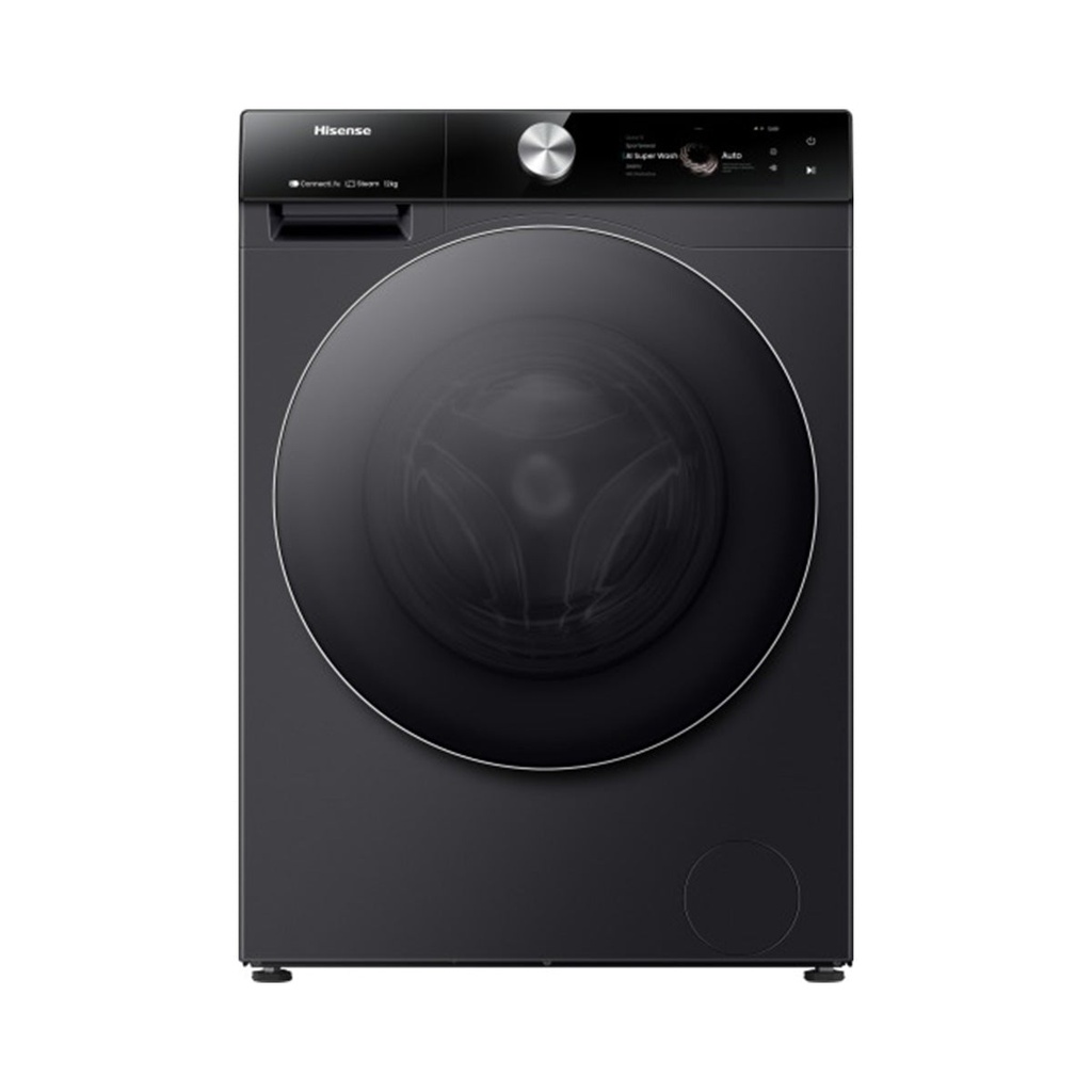 [WF7S1247BB] Front Load Washing Machine, 12 Kg, Black غسالة ملابس 12 كغم باب جانبية هايسنس