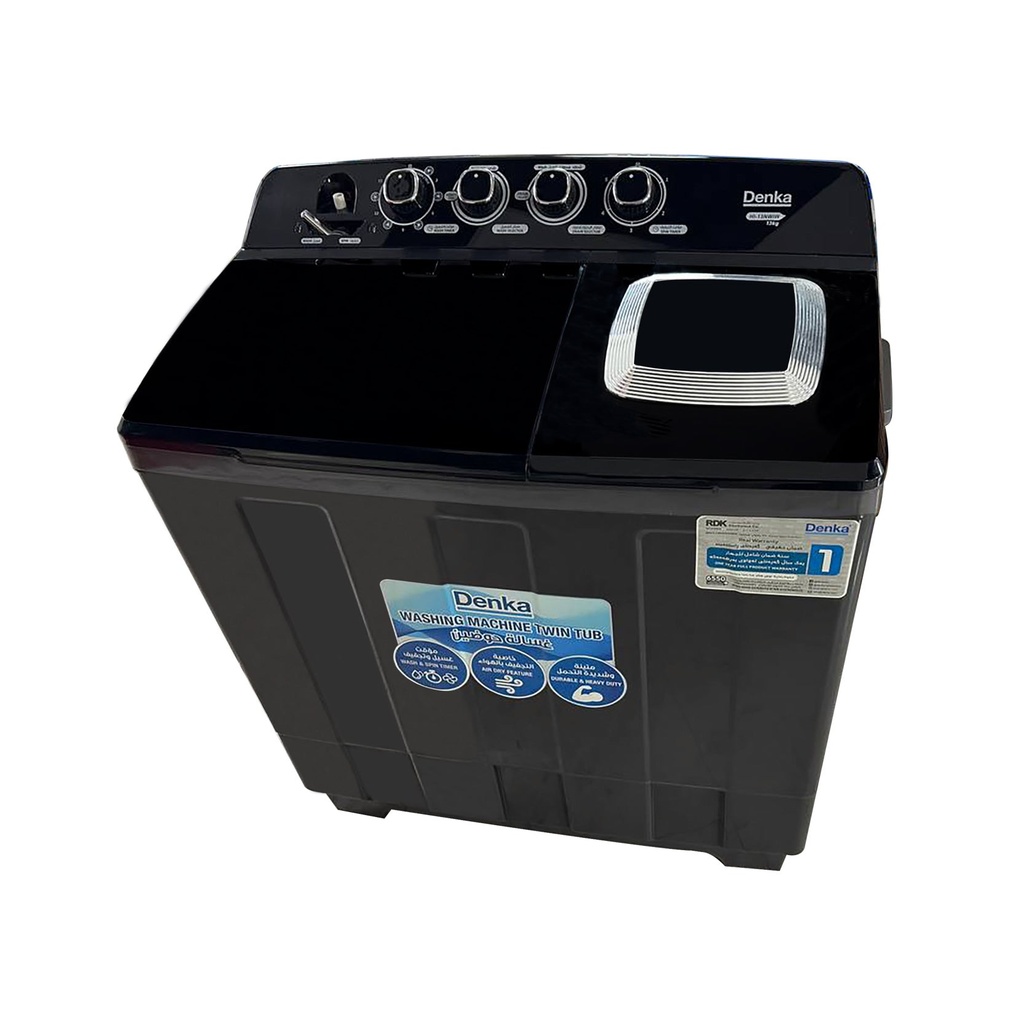 [HI-16NWIB] HI-16NWIB Twin Tub Washing Machine 16Kg, Black