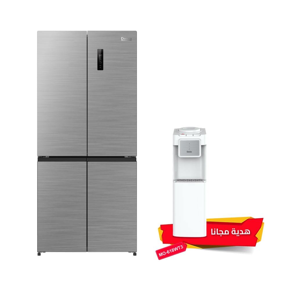 [RM-670FDG] RM-670FDG Four Door Refrigerator Inverter System, Dark Grey + MO-618WT3 هدية