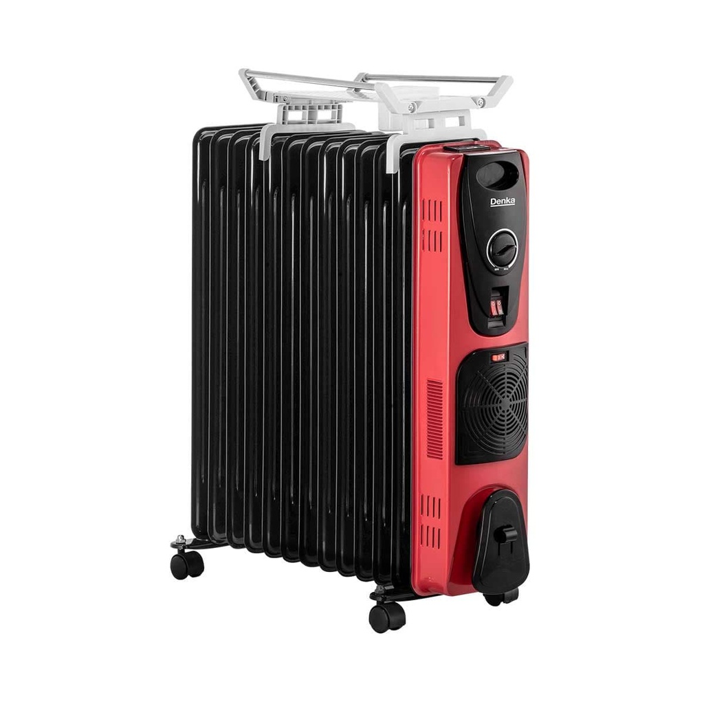 [POH-13TBR] POH-13TBR Oil Heater 13 Wide Pins Turbo Fan, Red