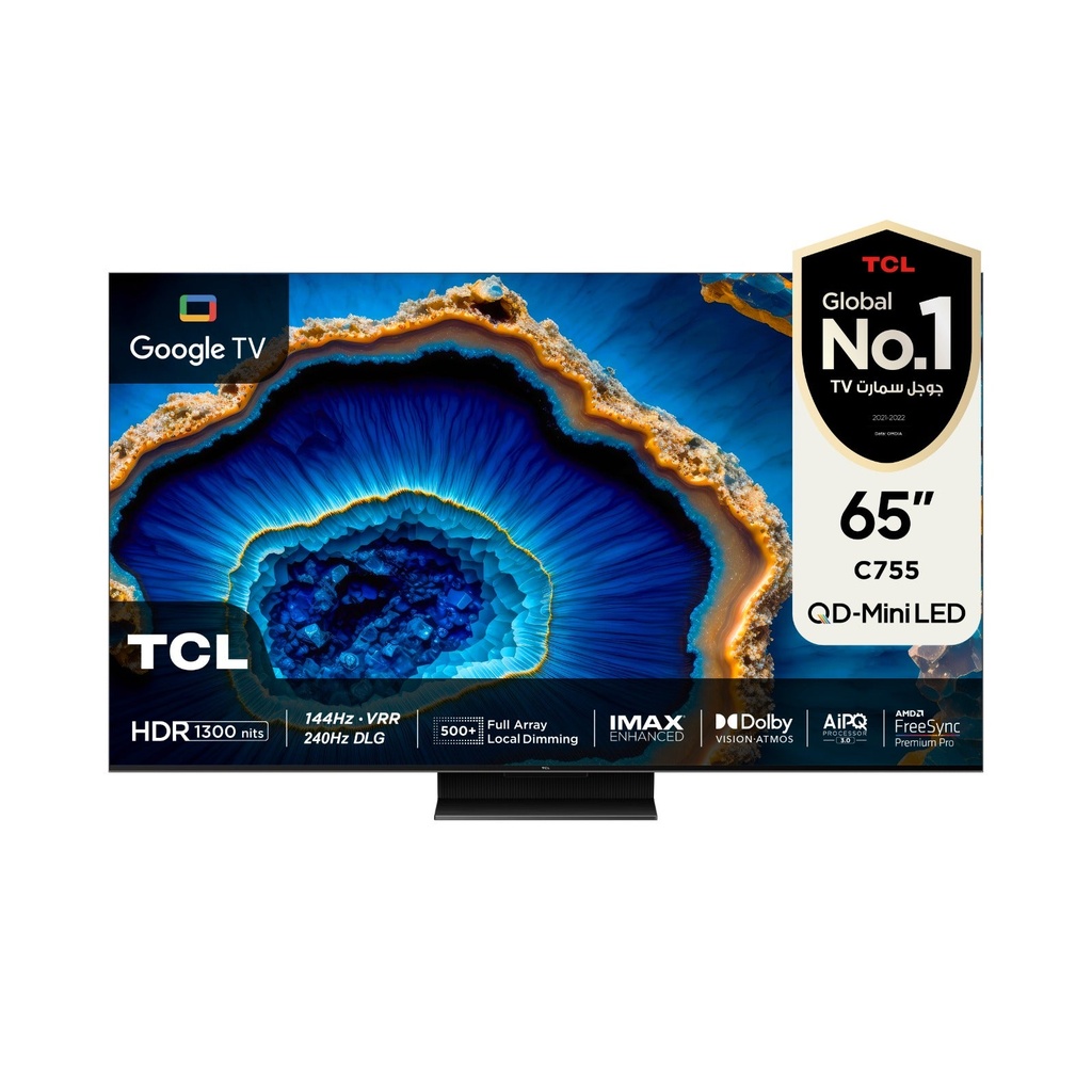[65C755] C755 QD-Mini LED 4K 65-Inch 1300nits HDR10+ 240Hz DLG FreeSync Premium Pro 144Hz