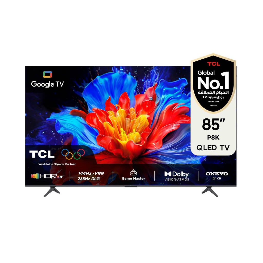 [85P8K] P8K 85-Inch QLED TV 4K 144Hz VRR HDR 10+ Onkyo Sound Game Master