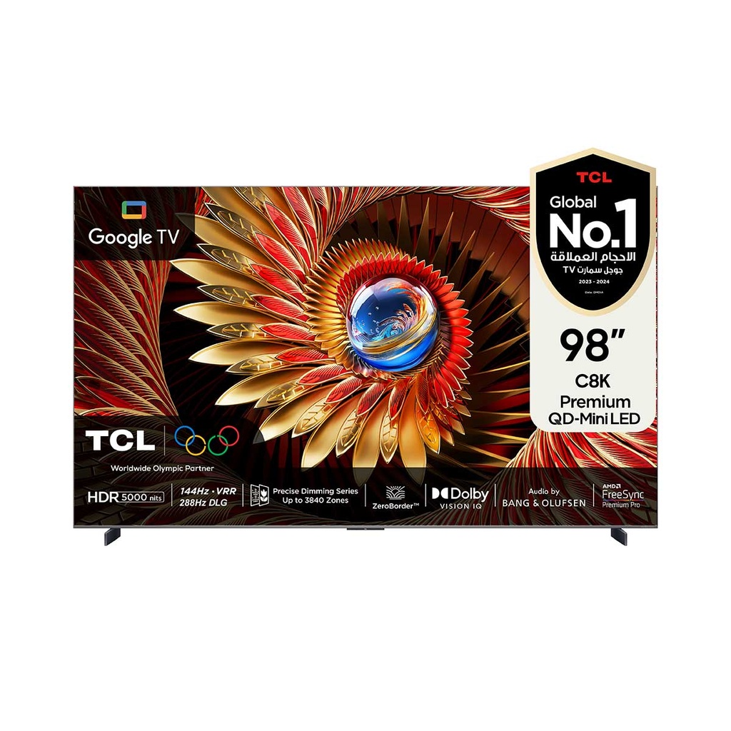 [98C8K] C8K 98-Inch Premium QD-Mini LED Up to 3840 Zones HDR 5000 nits 288Hz Game Accelerator