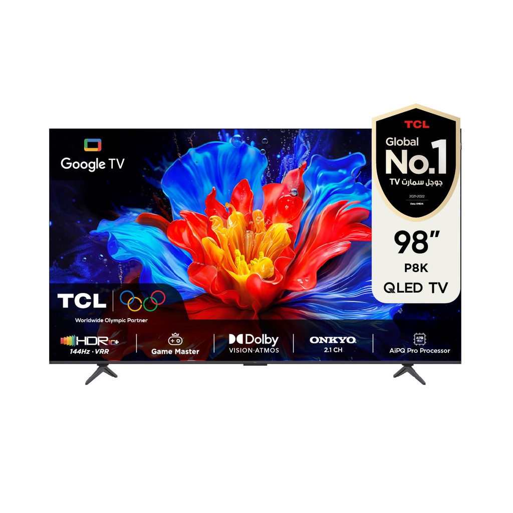 [98P8K] P8K 98-Inch QLED TV 4K 144Hz VRR HDR 10+ Onkyo Sound Game Master